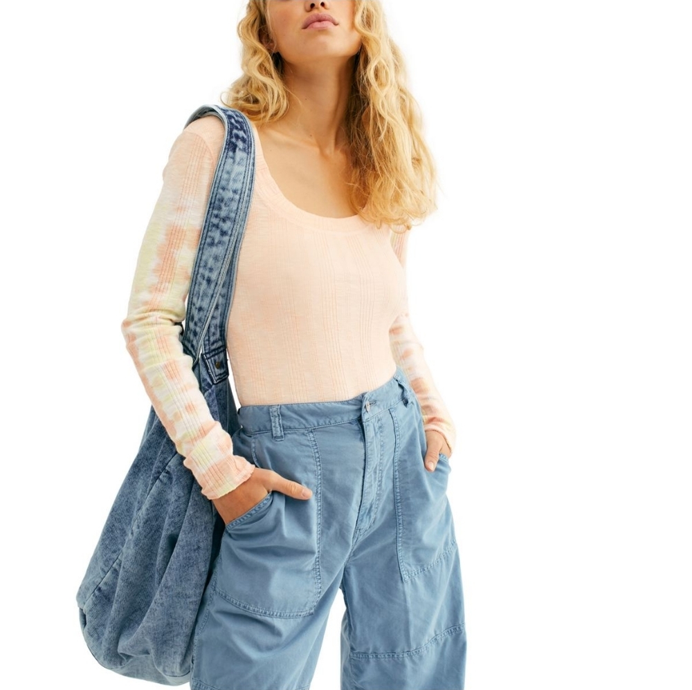 Free People Big Sur Tie Dyed Rib Long Sleeve Top